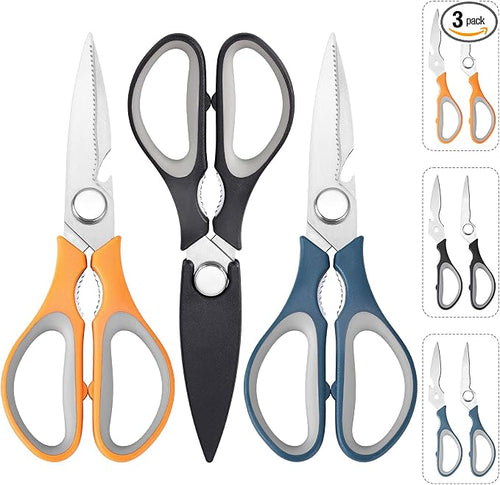 3-Pack Kitchen Shears Heavy Duty All Purpose Stainless Steel Scissors by KITNATS