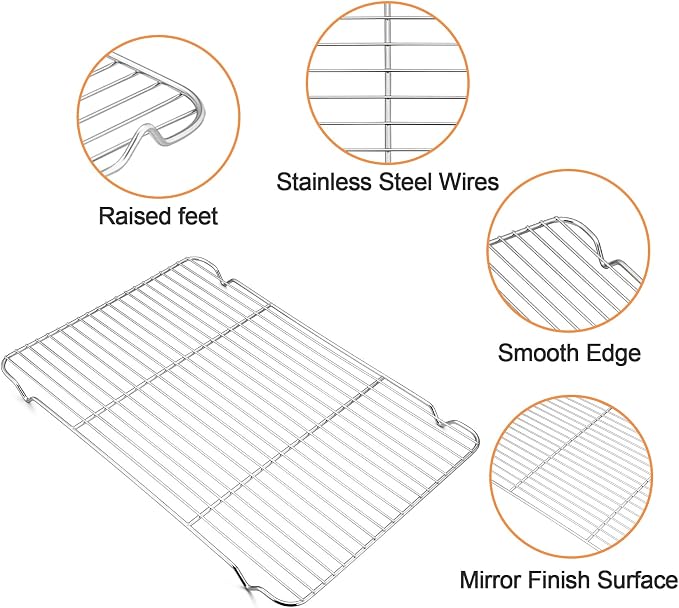 TeamFar Baking Sheet with Rack, 17.6 x 13 x 1 inch Stainless Steel Baking Pan - Image 5