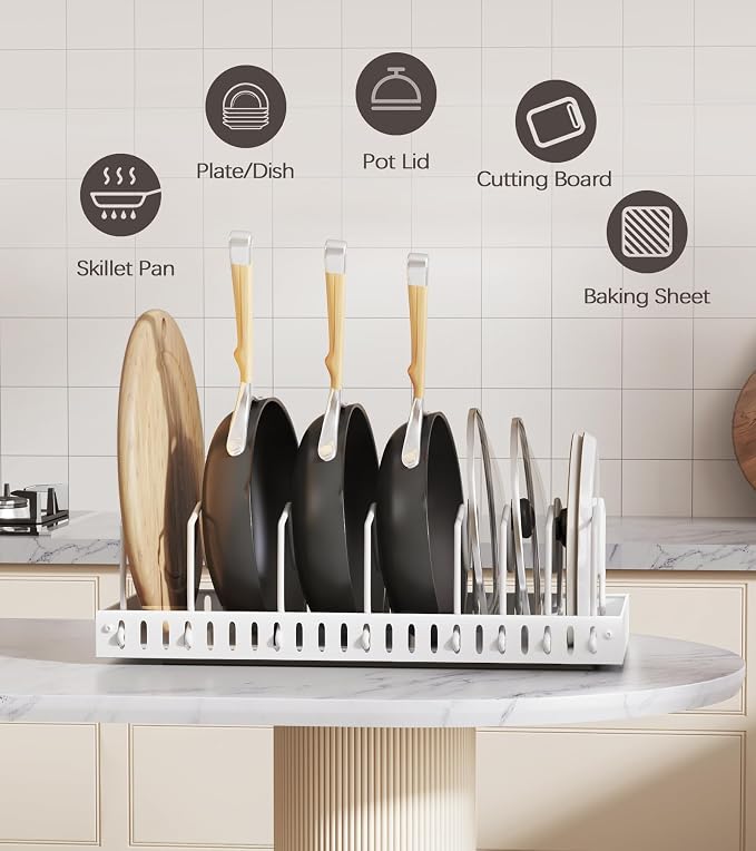 Lozovin Pull Out Pots and Pans Organizer Under Cabinet, Sliding Lid Holder and - Image 6