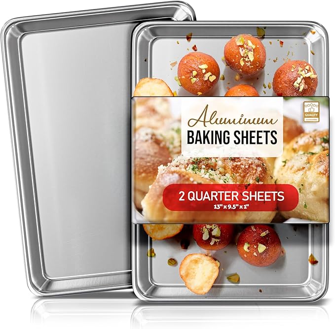 Eatex Aluminum Baking Sheet Set, 2 Pack Cookie Sheet Set, 9x13 Baking Pan Set by Eatex