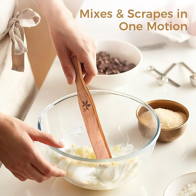 2 Pack Spurtle for Sourdough Starter, Danish Dough Whisk and Jar Spatula - Image 4