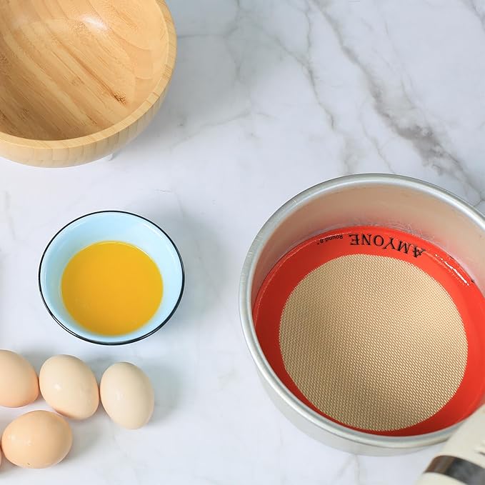 Round Silicone Baking Mats for 8 Inch Cake Pan, Food Grade, Reusable Silicone - Image 3
