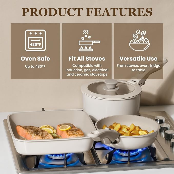 KIKCOIN Nonstick Pots and Pans Set - Image 4