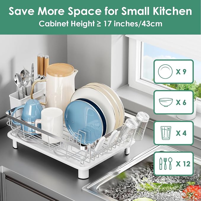MOUKABAL Dish Drying Rack, Dish Rack, Stainless Steel Dish Racks - Image 4