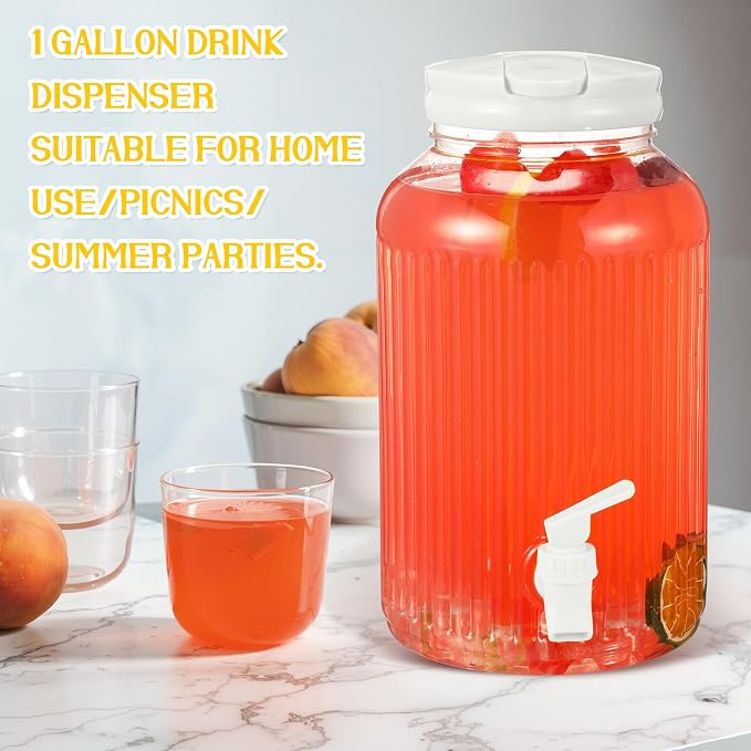 SiliFine 2 Pieces 1 Gallon Plastic Beverage Dispenser - Image 7