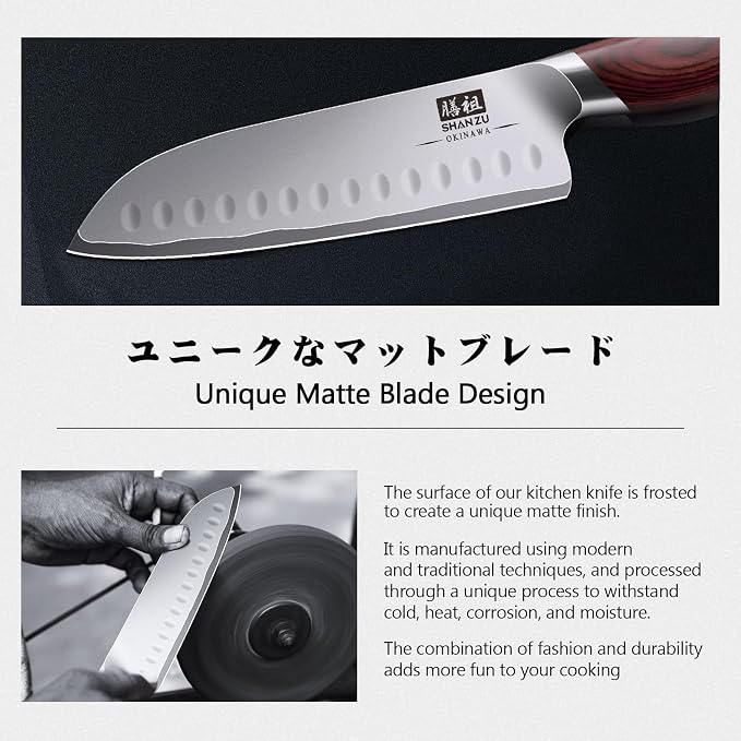 SHAN ZU 7 Inch Chef Knife, High Carbon Japanese 10Cr15Mov Stainless Steel - Image 8