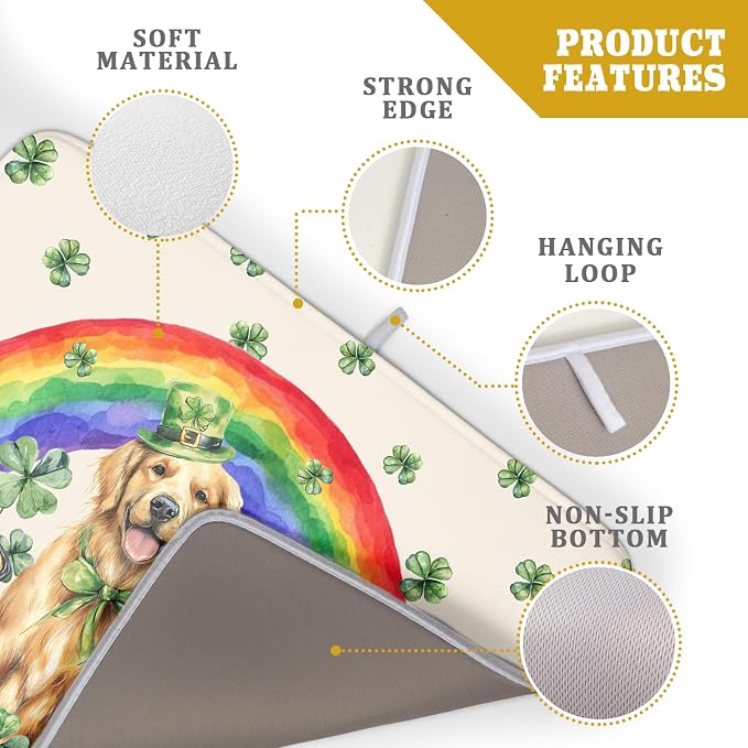 Funny Dog Dish Drying Mats for Kitchen Countertop Large Microfiber Absorbent - Image 4