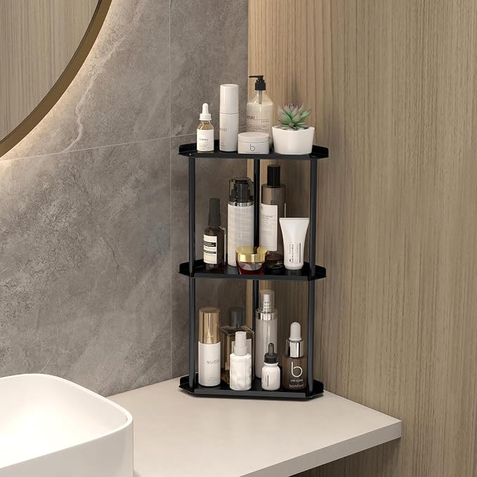 Jesginboo 3 Tier Bathroom Counter Organizer, Vanity Organizer Corner Shelf - Image 2