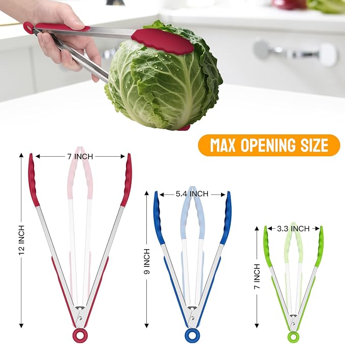 Hotec Premium Stainless Steel Locking Kitchen Tongs - Image 3
