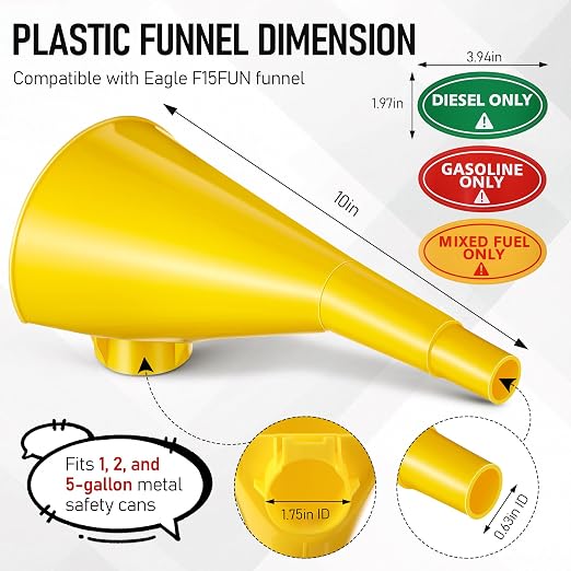 Plastic Funnel for Type I Metal Safety Cans, Compatible - Image 3