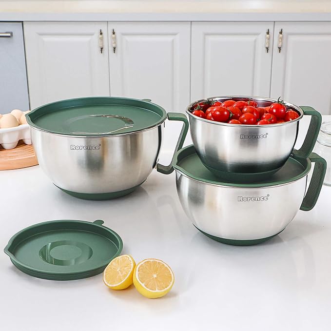 Rorence Mixing Bowls Set: Stainless Steel Non-Slip Bowls - Image 7