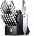 KnifeSaga Knife Set Premium, Kitchen Knife Block Set 14 Pcs Japanese High by PushBoundariesforSharpness