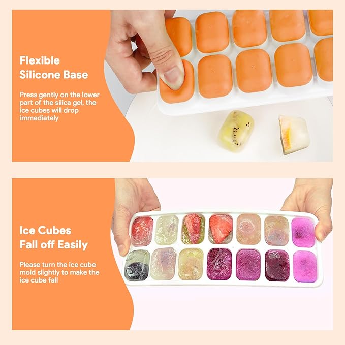 Ice Cube Trays 4 Pack, Airabc Silicone Ice Cube Trays - Image 6