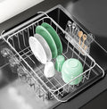 Small Dish Drying Rack in Sink, Extendable Stainless Steel Dish Drainers by Fanbsy