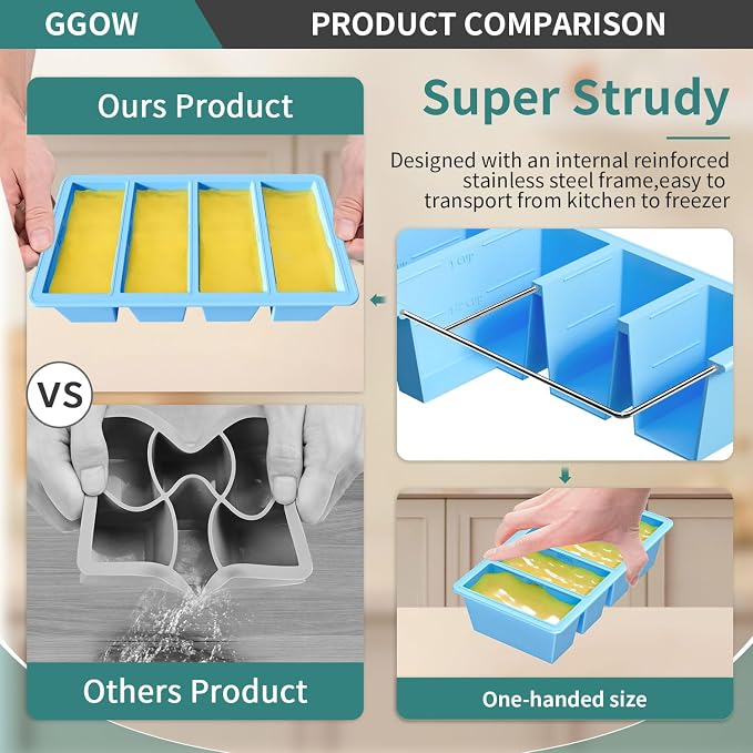 Silicone Freezer Tray for Sauce Cube: Silicone Freezing Tray for Broth Sauce - Image 7