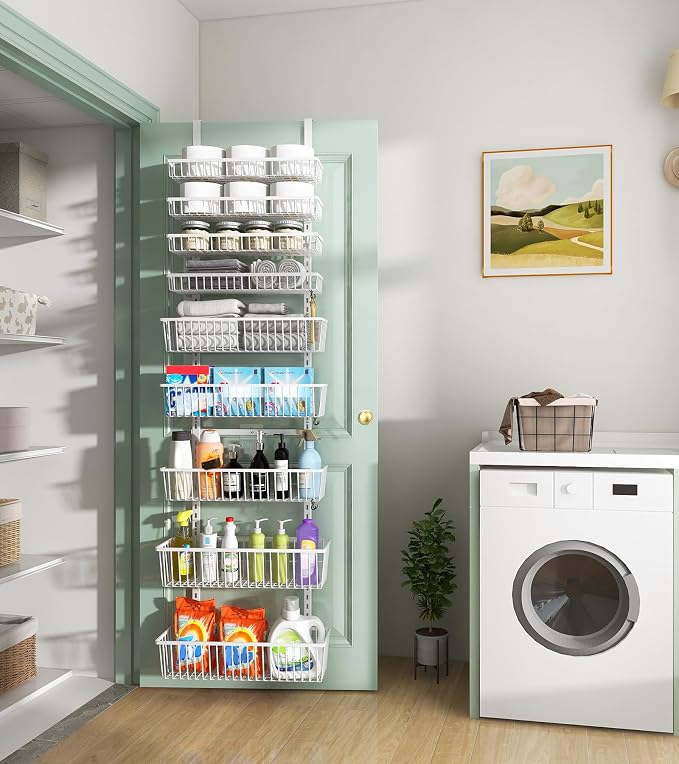 Mefirt White 9-Tier Over The Door Pantry Organizer, Pantry Organization and - Image 8
