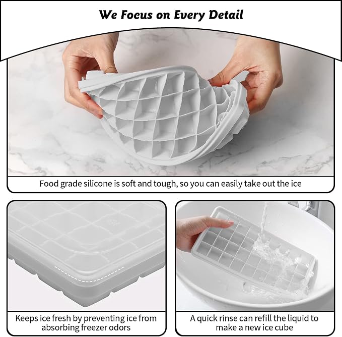 Silicone Ice Cube Tray with Leak-Proof Lid & Storage Bin - Image 6