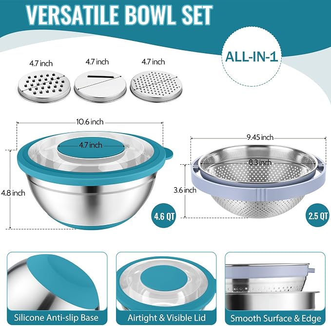 P&P CHEF 4-In-1 Stainless Steel Colander - Image 2