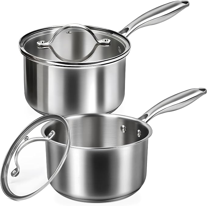 Stainless Steel Saucepan Set by Unknown