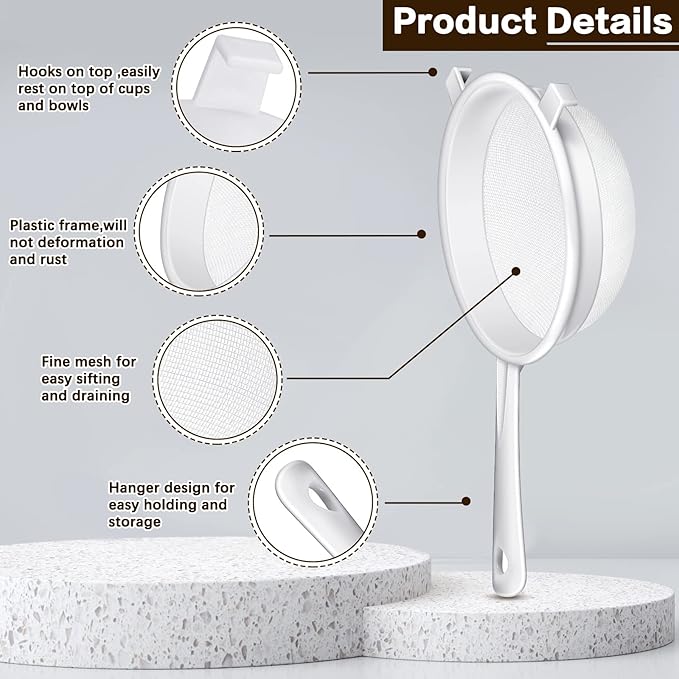 3 Pcs Plastic Nylon Mesh Strainer Colander - Image 3