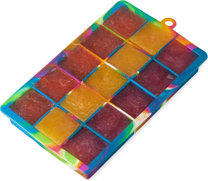 Host Ice Cube Tray with Lid, Makes 15 1.25" Cubes, Durable Silicone Trays - Image 7