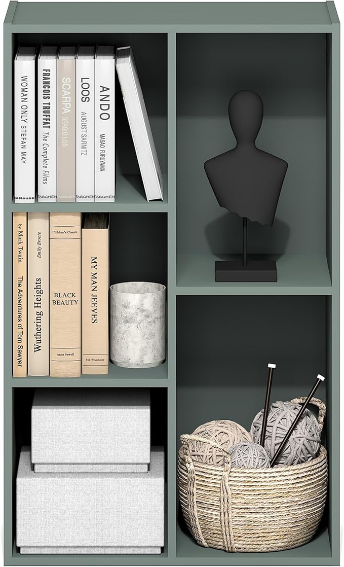 Furinno LUDER Book Shelf, 5-Cube Bookshelf, Reversible Bookcase, 9.4 x 19.5 x - Image 5