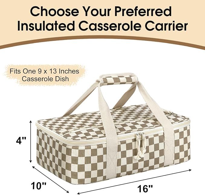 Corduroy Casserole Carrier, Insulated Lasagna Lugger - Image 2