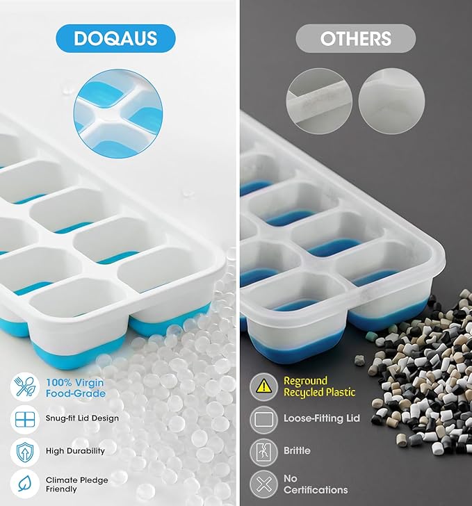 DOQAUS Ice Cube Tray with Lid and Bin - Image 2