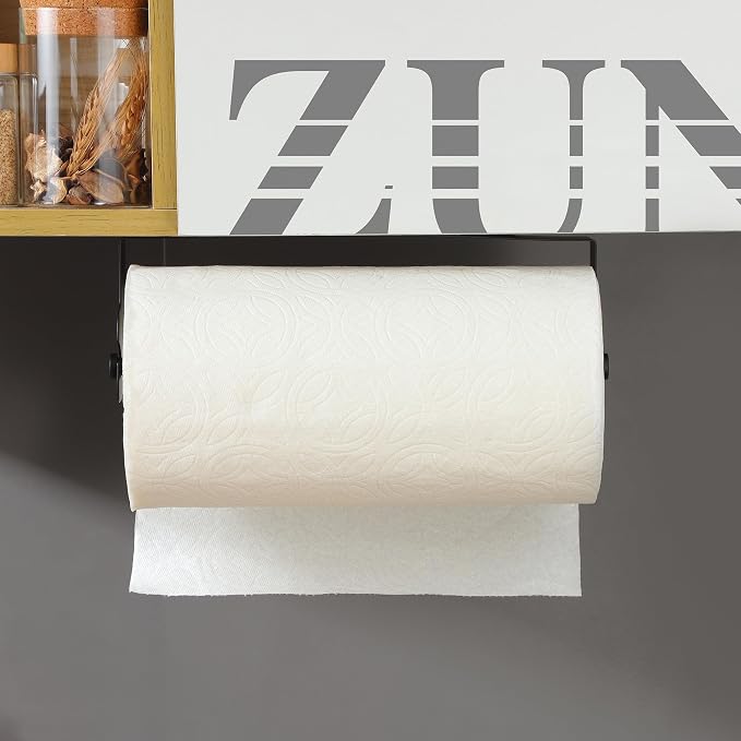 ZUNTO Black Paper Towel Holder Cabinet Door or Under Cabinet - Image 5