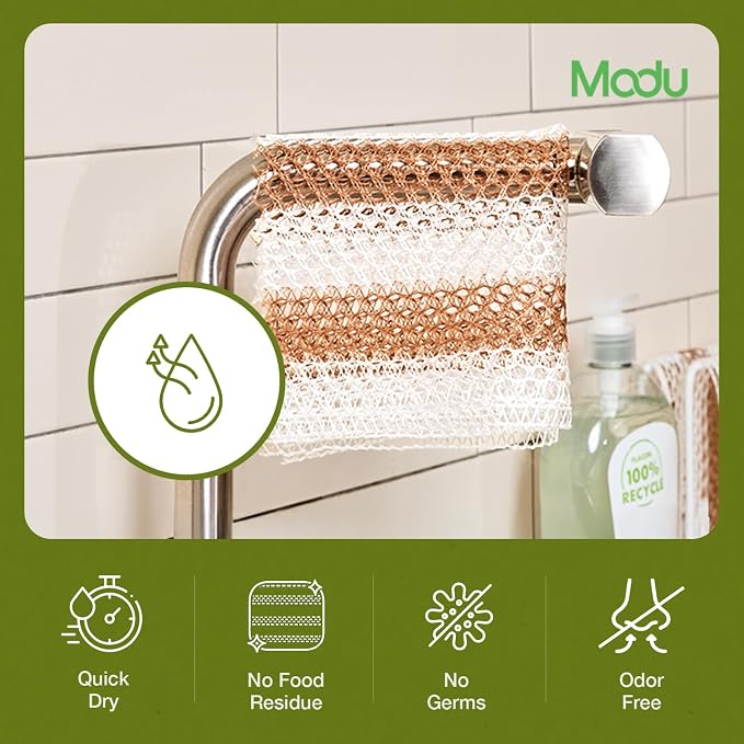 Modu 6 Pack EcoCorn Dish Sponges Scrubbers – 100% Corn Fiber, Biodegradable - Image 7