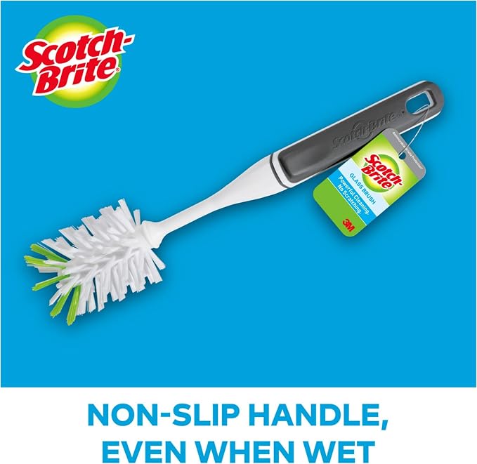 Scotch-Brite Glass and Water Bottle Brush, Long-Lasting, Safe on Glassware - Image 4