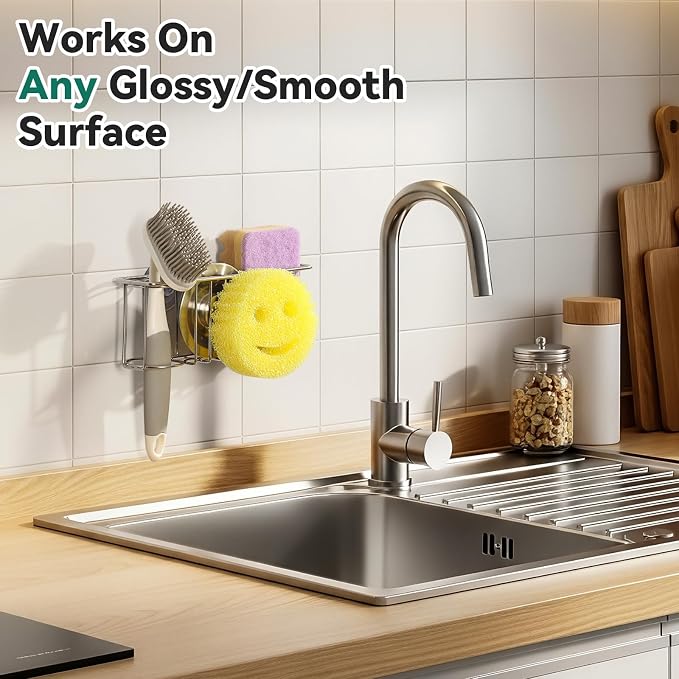 3-IN-1 Multiuse Sponge Holder for Kitchen Sink, Sponge Caddy for Scrub - Image 5