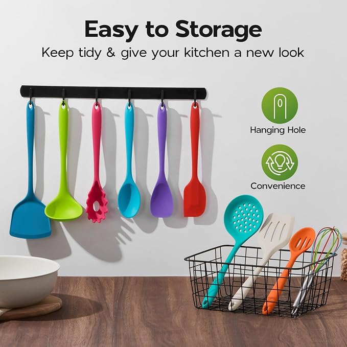 Onader Silicone Kitchen Utensils, Non Toxic Cooking Utensils Set - Image 6