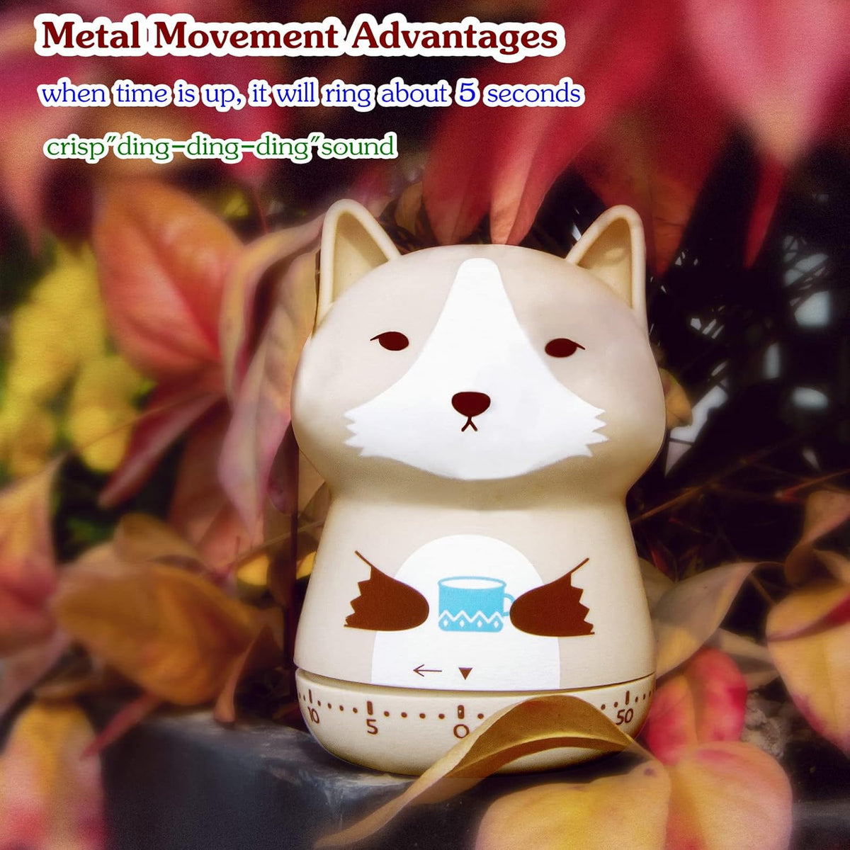 Mechanical Kitchen Timer, Cute Animal Timer for Kids, Wind Up 60