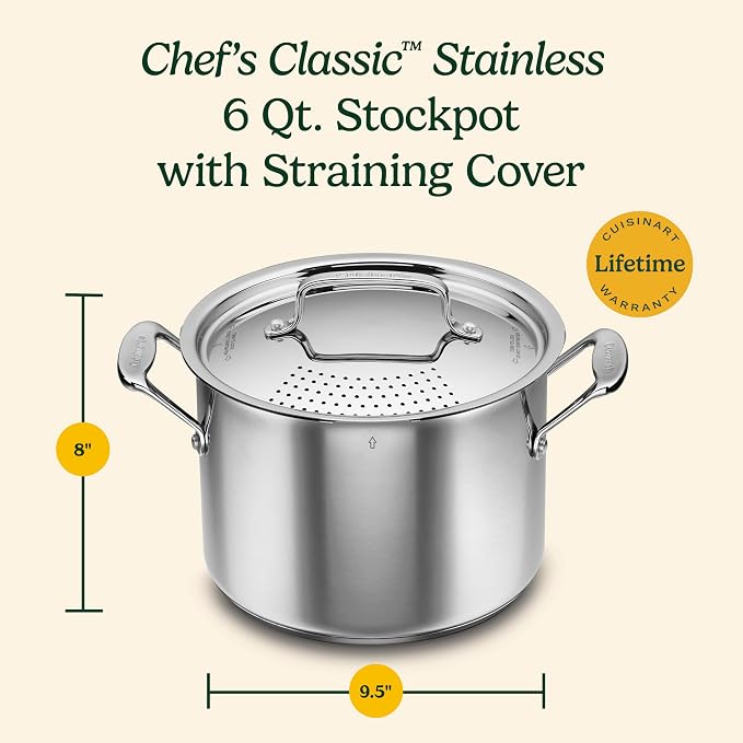 Cuisinart 766S-22 6 Qt. Stainless Steel Pasta Pot w/Straining Cover - Image 6