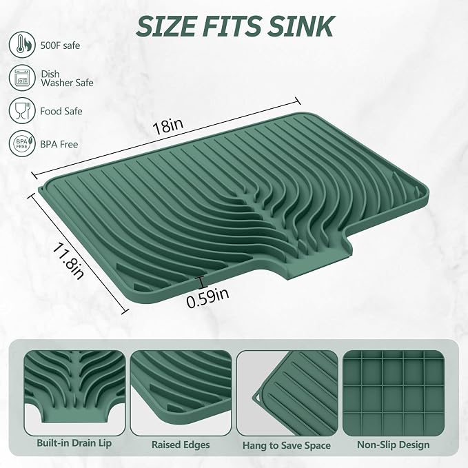 Dish Drying Mat for Kitchen Counter, - Image 2