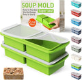 Silicone Freezer Tray with Lid Soup Freezer Container Molds with Steel by Socisen