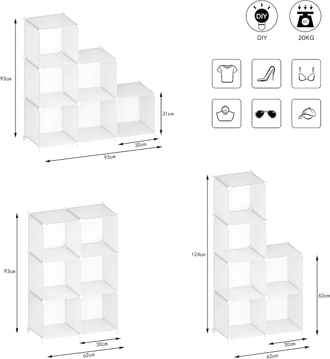 Stackable Closet Organizers and Storage 6 Cube Storage Organizer Closet - Image 9