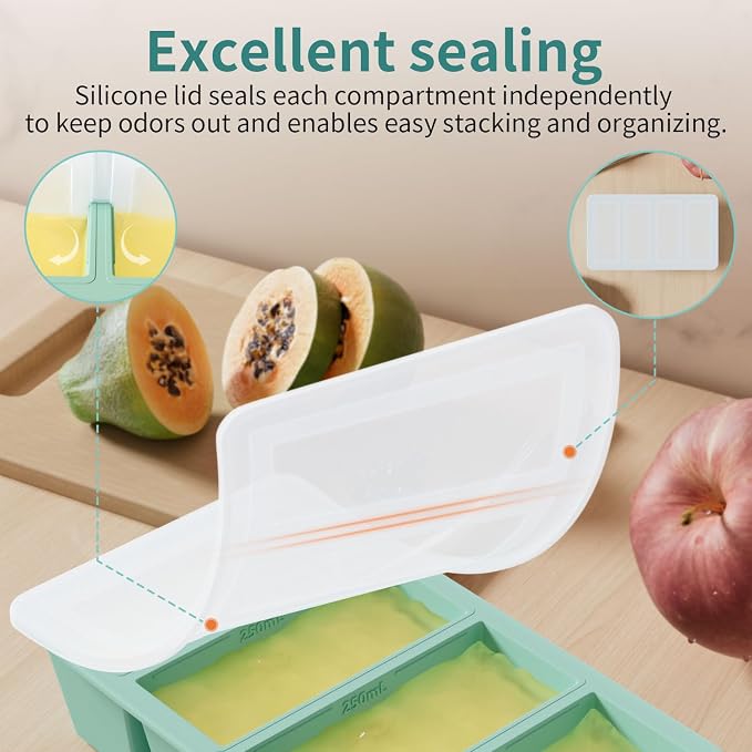 Silicone Freezer Tray for Sauce Cube: GGOW Silicone Freezing Tray for Soup - Image 6
