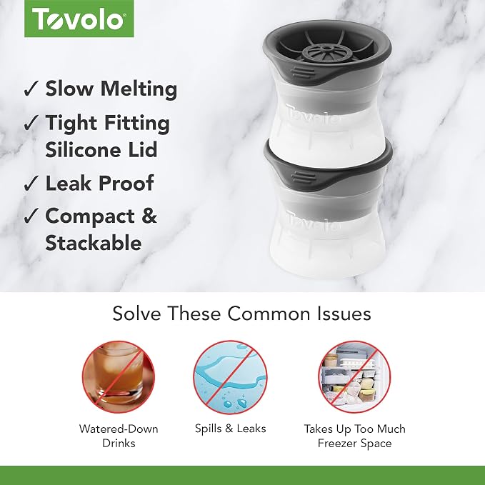 Tovolo Baseball Ice Molds Pack of 2 Large Craft Ice Mold Spheres - Image 3