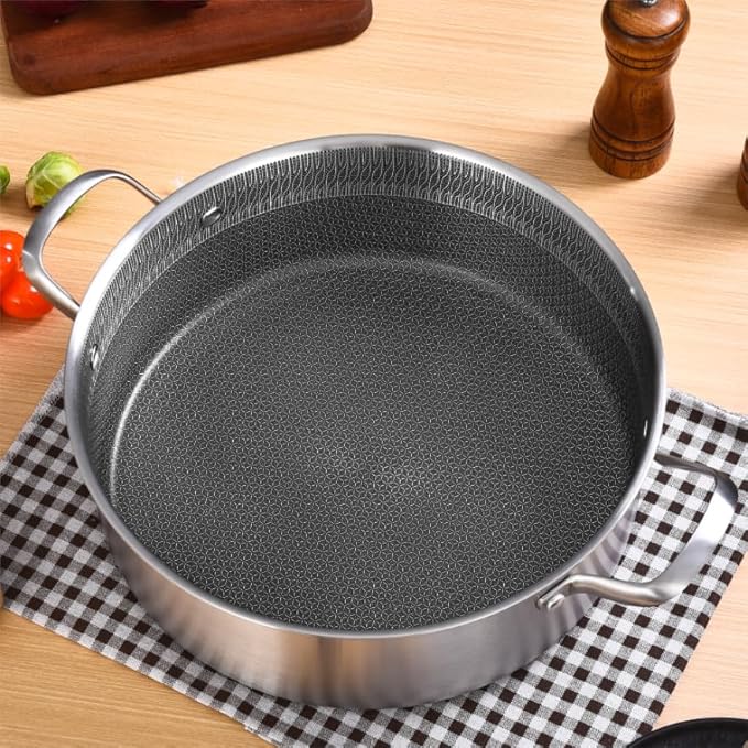 LOLYKITCH 5 QT Hybrid Ceramic Non Stick Tri-Ply Stainless Steel Sauté Pan - Image 7
