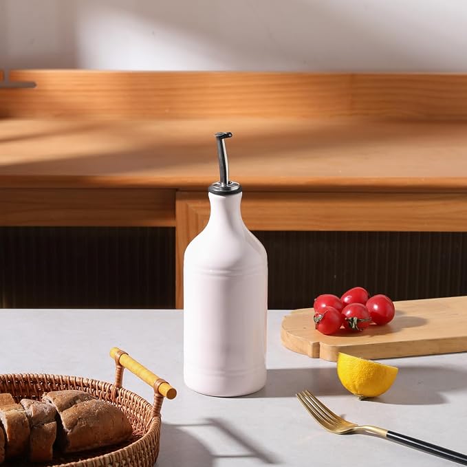 Sweejar Ceramic Olive Oil Dispenser Bottle, Opaque Oil Cruet Protects to Reduce - Image 5