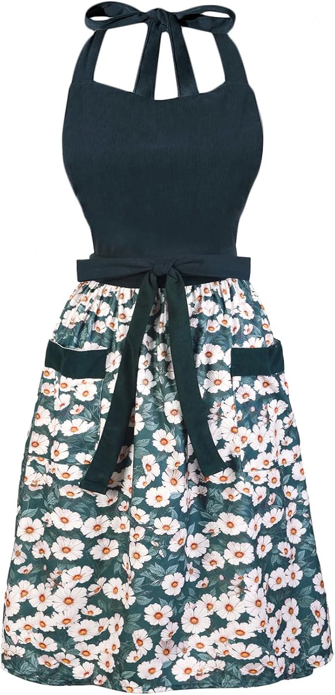 Cute Floral Aprons for Women by HYVOROS