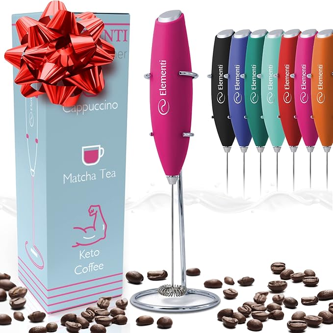 Elementi Pink Electric Milk Frother by Elementi