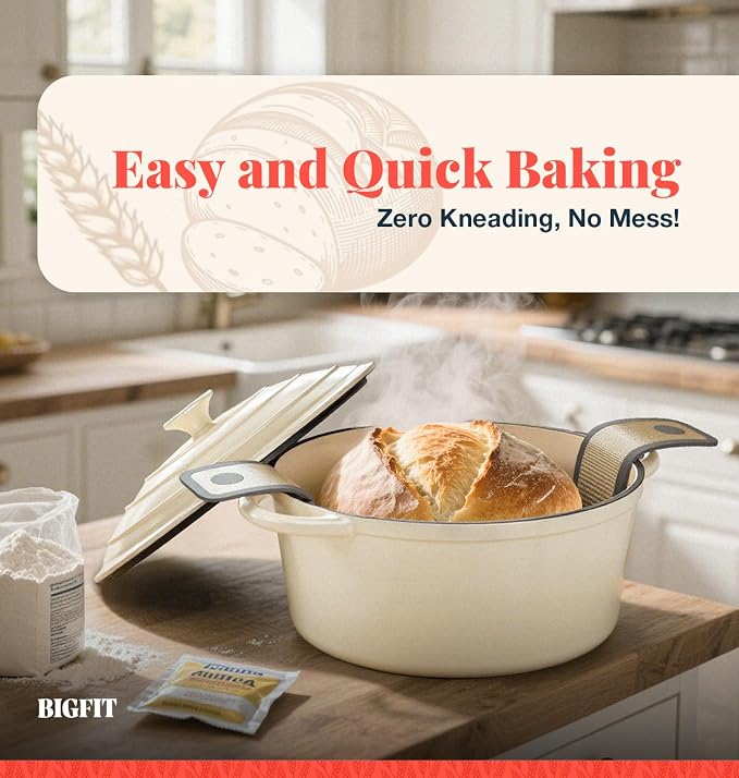 Cast Iron Dutch Oven for Bread Baking, - Image 2
