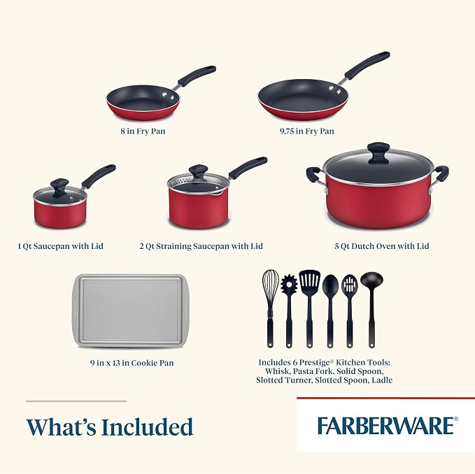 Farberware Cookstart DiamondMax Nonstick Cookware/Pots and Pans Set, Dishwasher - Image 4