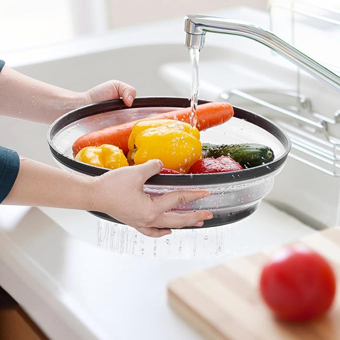 12" Microwave food Cover & Mat, Large Vented Collapsible Splatter Guard dish - Image 5