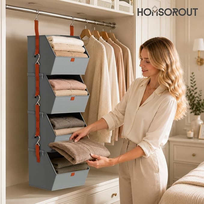 Homsorout Hanging Closet Organizer 4 Tier - Image 6