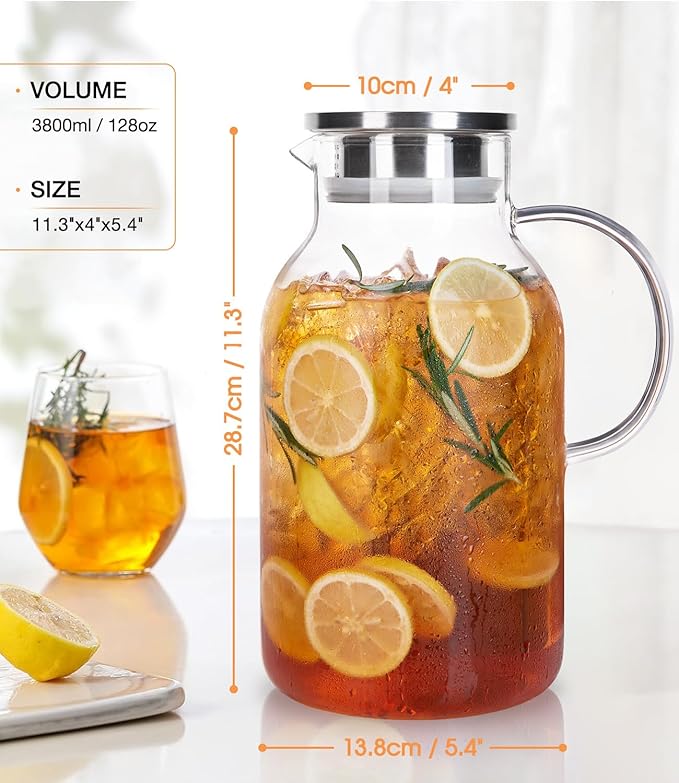 LUNA&MANTHA 1 Gallon Glass Pitcher - Image 3