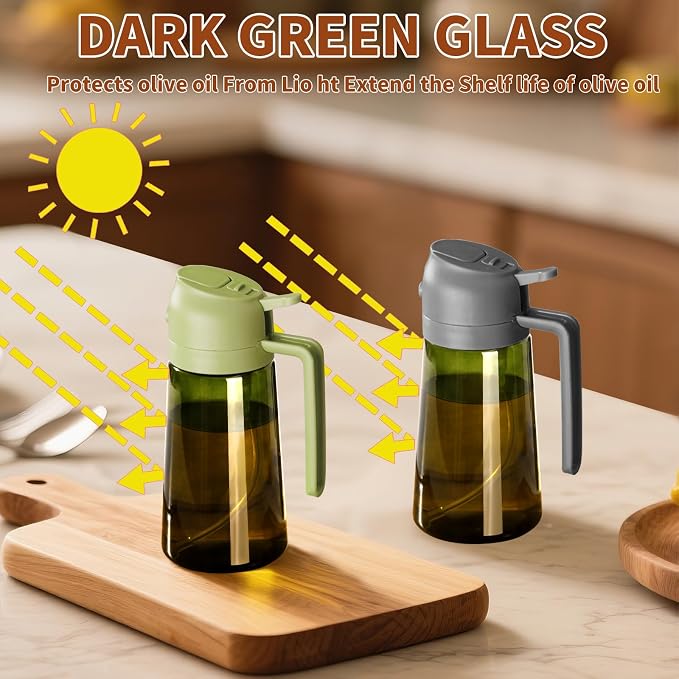 SWEET VIEW Olive Oil Dispenser and Oil Sprayer – 16oz/470ml Glass Light-Proof - Image 8